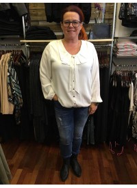 OneMore Skjortebluse med bindebånd i halsen OneMore Skjortebluse