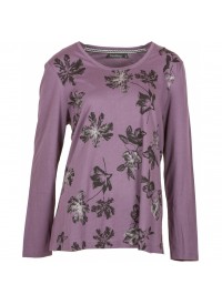 Handberg Bluse lilla med blomster Handberg Bluse lilla med blomster