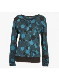Handberg Bluse i Blå med knapper i hals Handberg Bluse i Blå med knapper i hals
