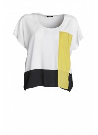 NØR hvid sort gul Bluse NØR hvid sort gul Bluse